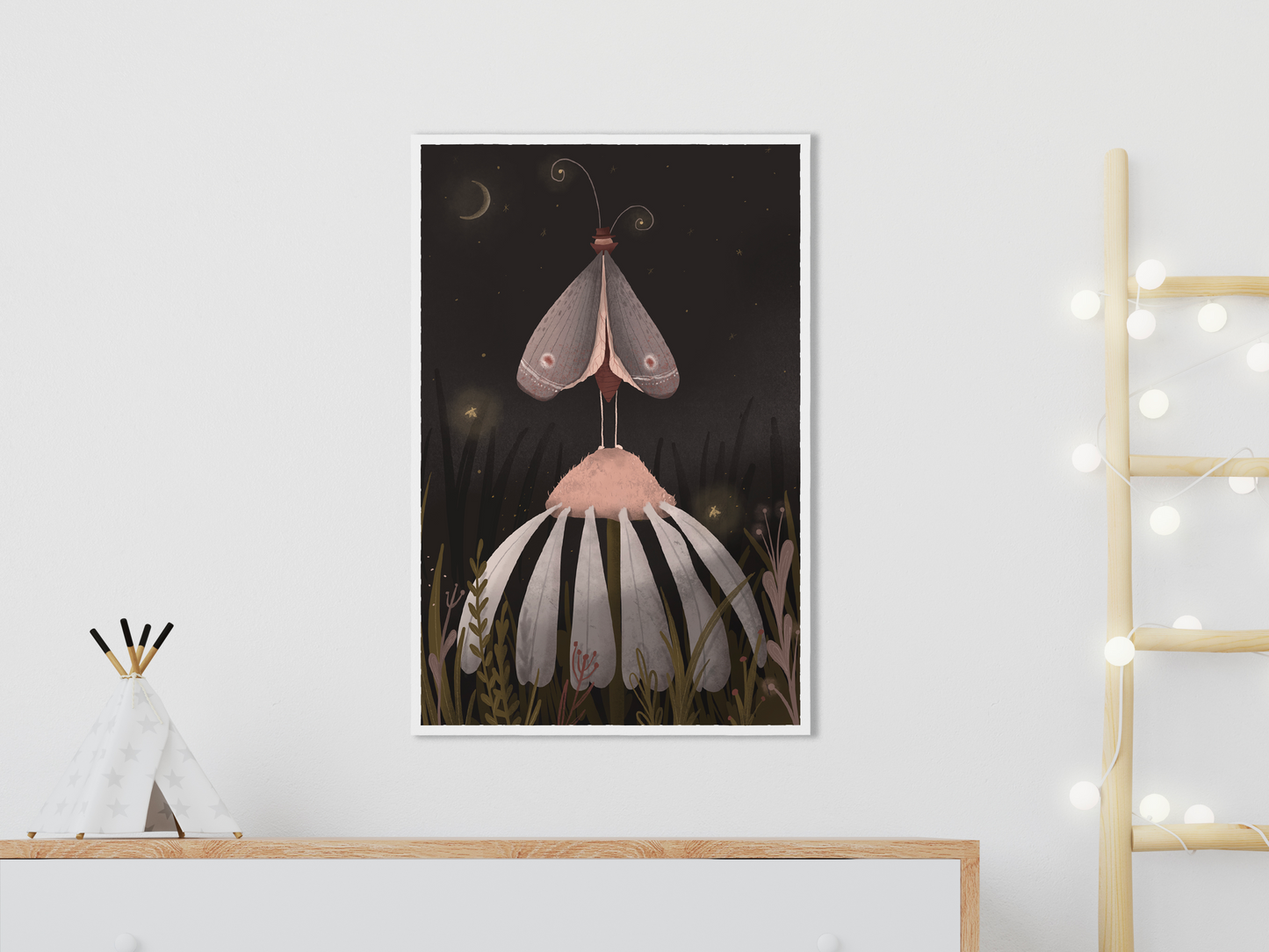 Valerian, the moth detective / Wall art with bedtime story